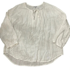 Rails Finn Metallic Stripe Tie Blouse. Size large. EUC.